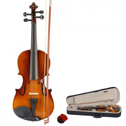 Glarry GN100 1/4 1/2 3/4 4/4 Basswood Violin Natural Black Pink